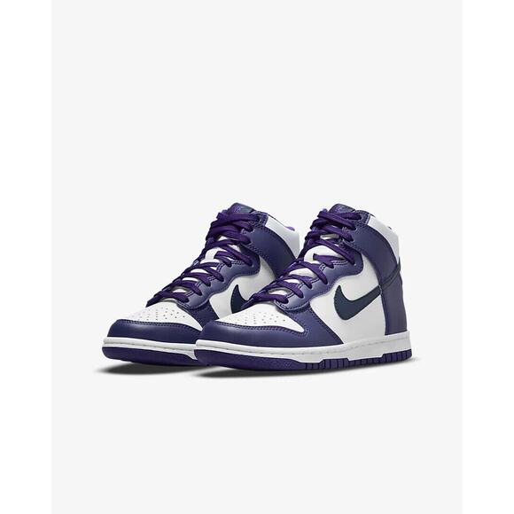 Nike Dunk High GS White Midnight Navy DB2179 104 - SIZE 4Y = 4 MEN / 5.5 WOMEN